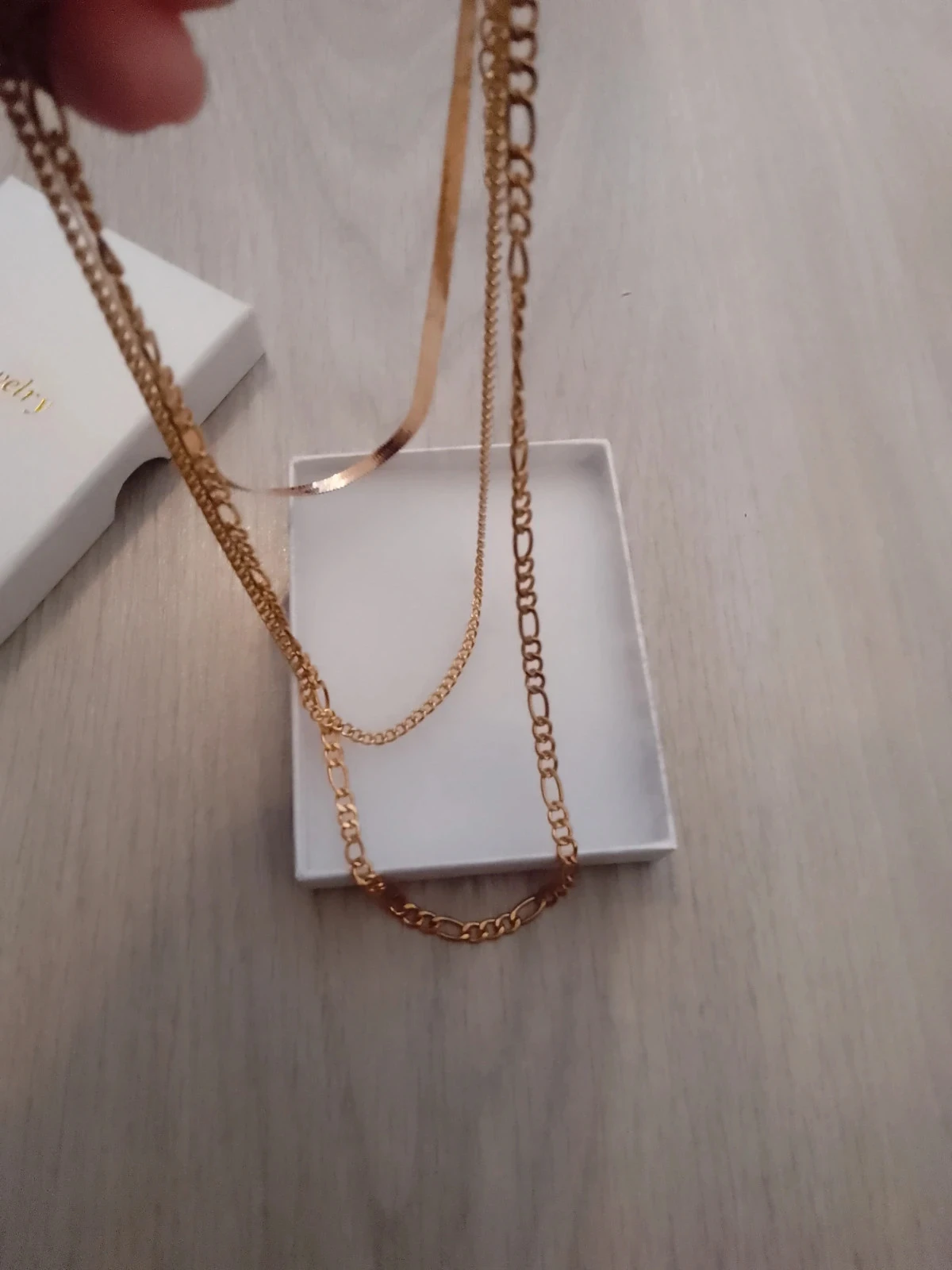 Colar boêmio triplo em aço inoxidável dourado – photo 2